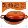 EMALIOWANY GARNEK ŻELIWNY PŁASKI 30cm 3L HAGE ORANGE
